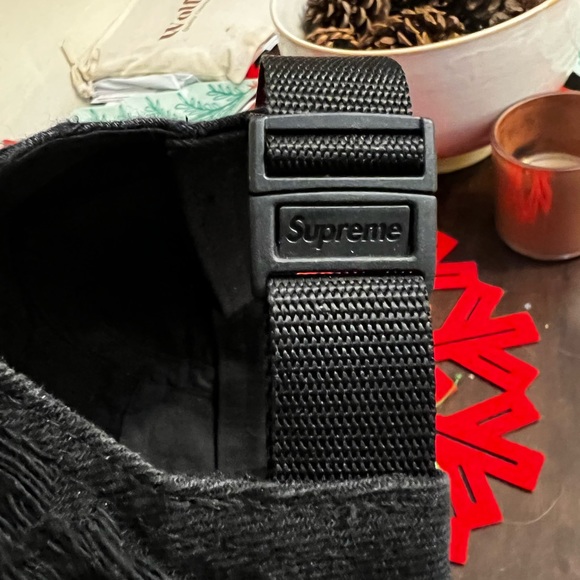 Supreme Frayed Logo Denim Black Camp Hat - Picture 3 of 4